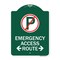 Signmission Emergency Access Route W/ Bidirectional Arrow, Green & White Aluminum Sign, 18" x 24", GW-1824-24111 A-DES-GW-1824-24111 - alternate 1